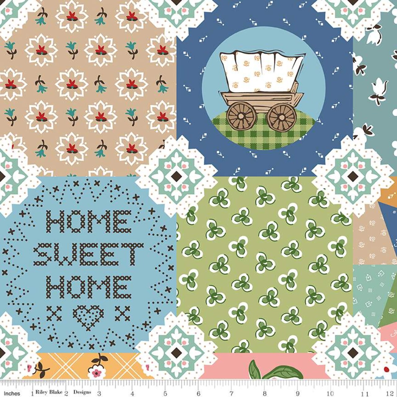 Fabric Riley Blake Multi Very Prairie 108" Wide Back by the Quarter Yard WB15577-MULTI